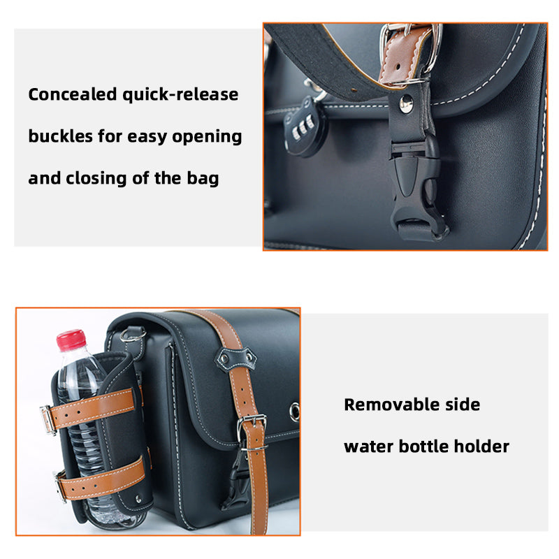 VESB00A1 Anti-theft Quick-release Retro Saddlebags with Supports for Honda Rebel 300 500 CMX