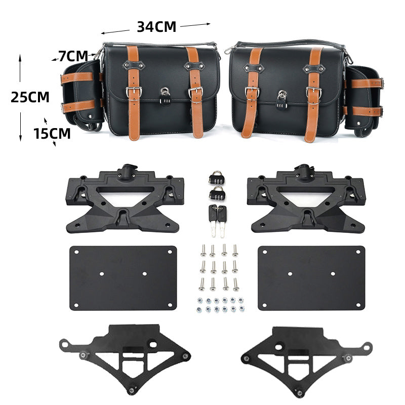 VESB00A1 Anti-theft Quick-release Retro Saddlebags with Supports for Honda Rebel 300 500 CMX