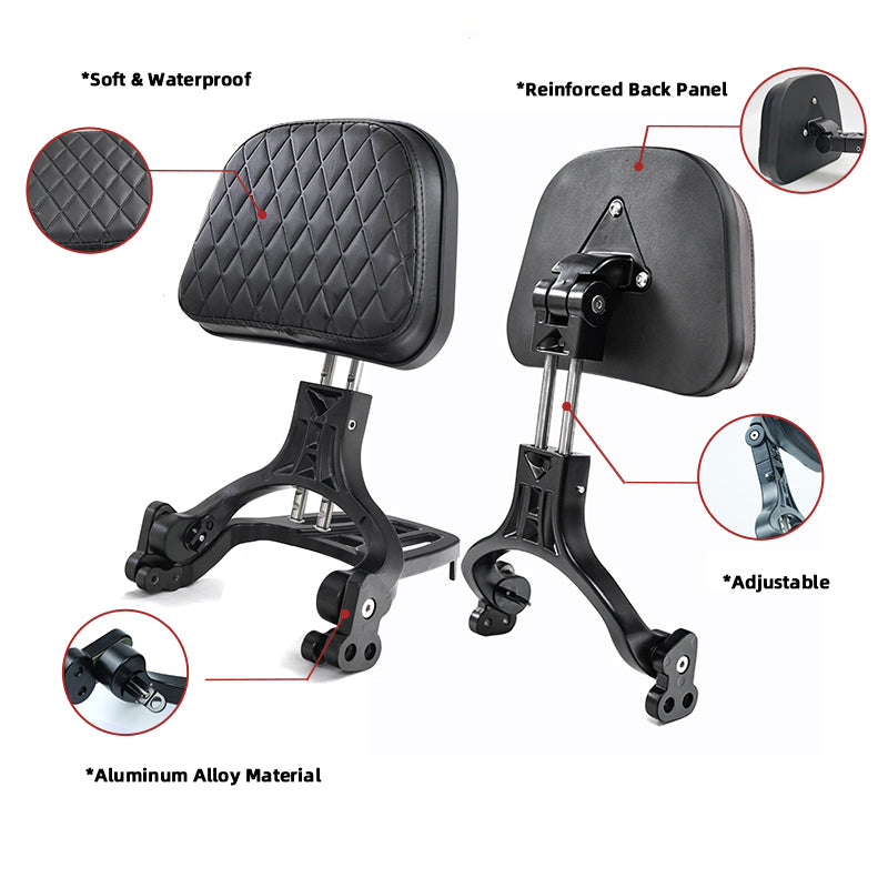 VEFKB03B Foldable Backrest Sissy Bar with Luggage Rack for Honda Rebel CMX 300 500