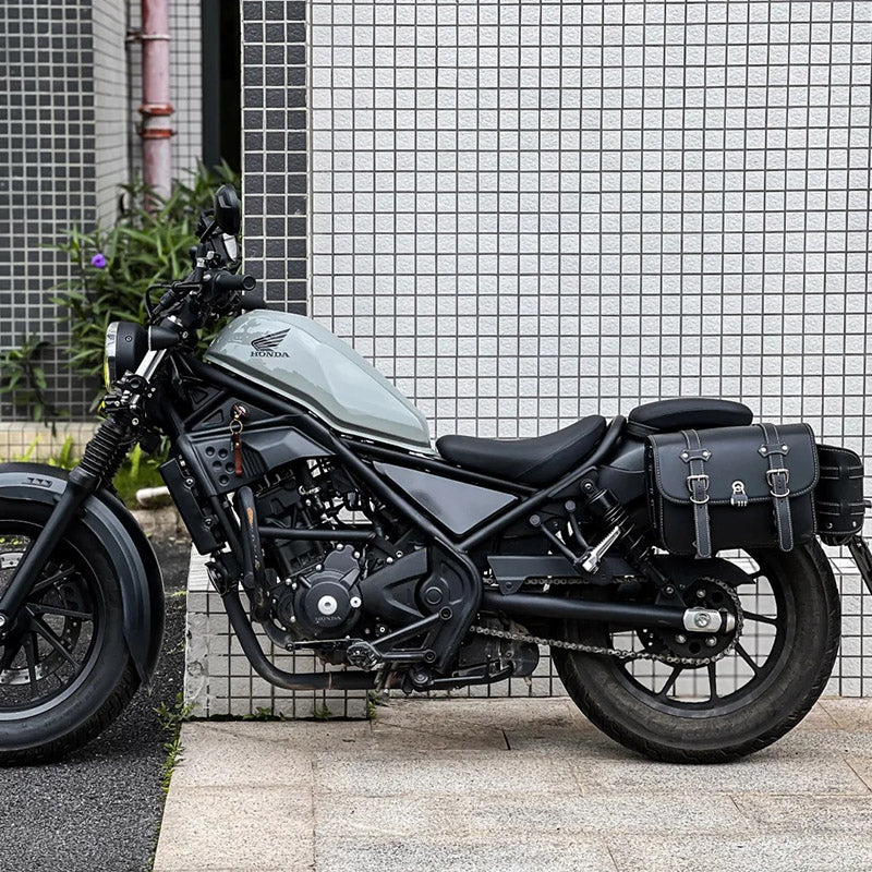 VESB00A1 Anti-theft Quick-release Retro Saddlebags with Supports for Honda Rebel 300 500 CMX