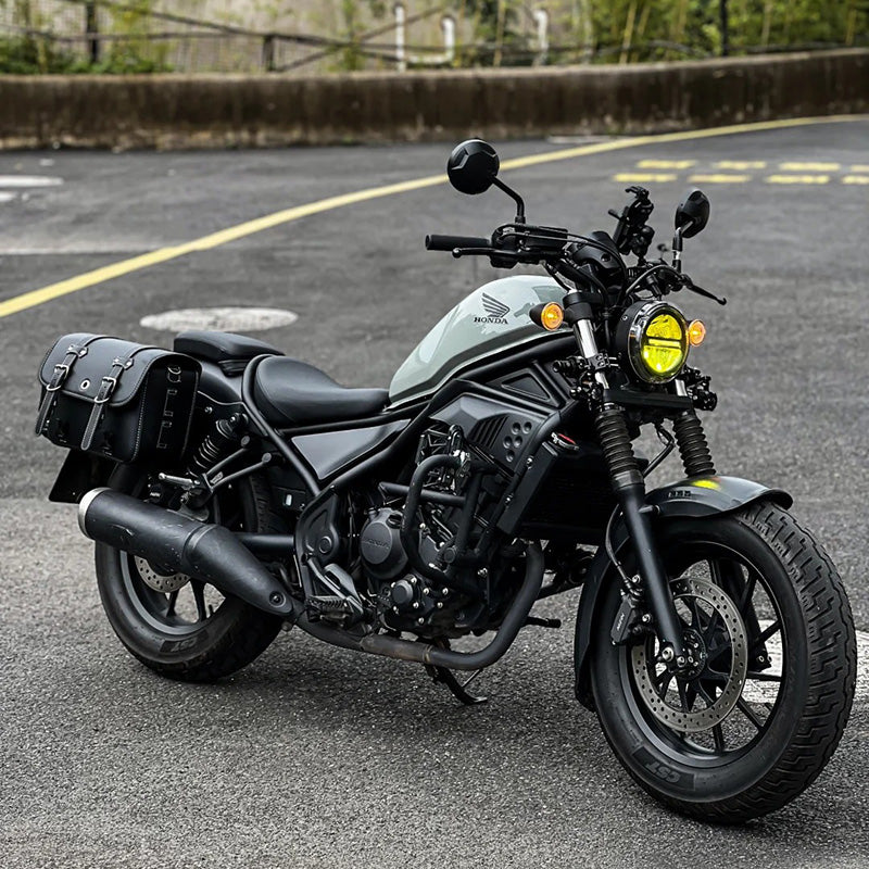 VESB00A1 Anti-theft Quick-release Retro Saddlebags with Supports for Honda Rebel 300 500 CMX