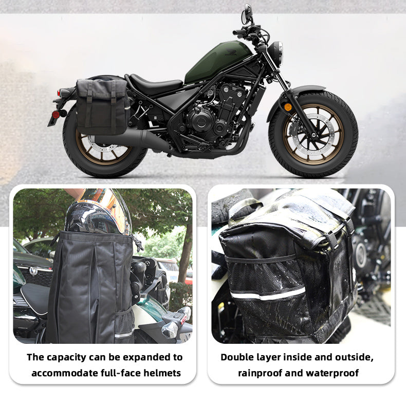 VESB00F1 Anti-theft Quick-release Waterproof Saddlebags with Supports for Honda Rebel CMX 300 500