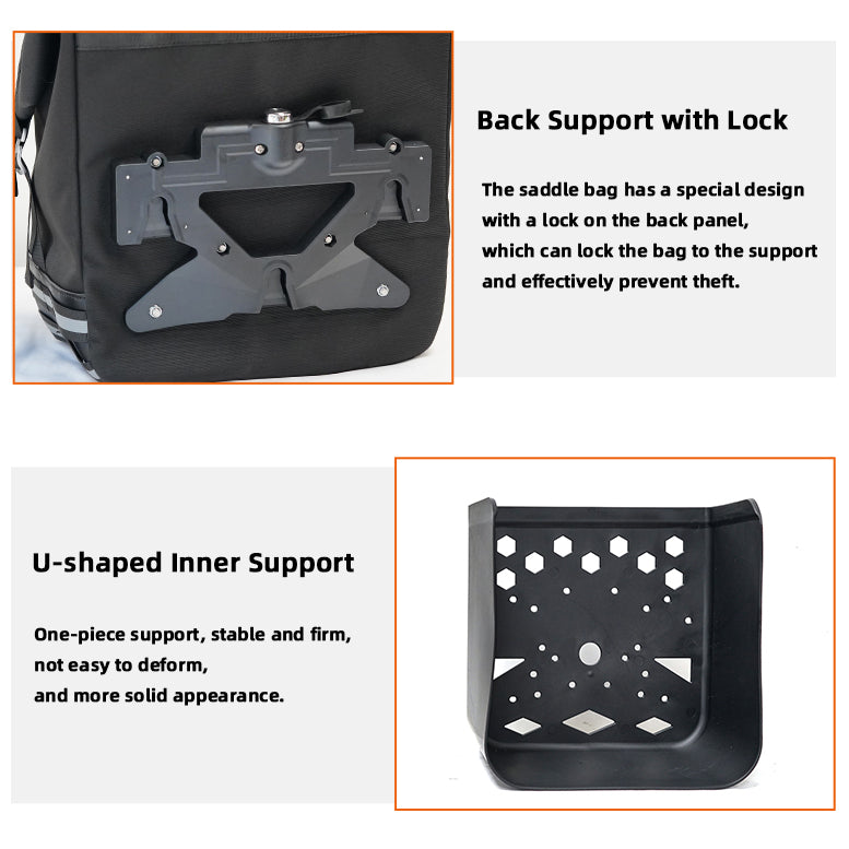 VESB00F1 Anti-theft Quick-release Waterproof Saddlebags with Supports for Honda Rebel CMX 300 500
