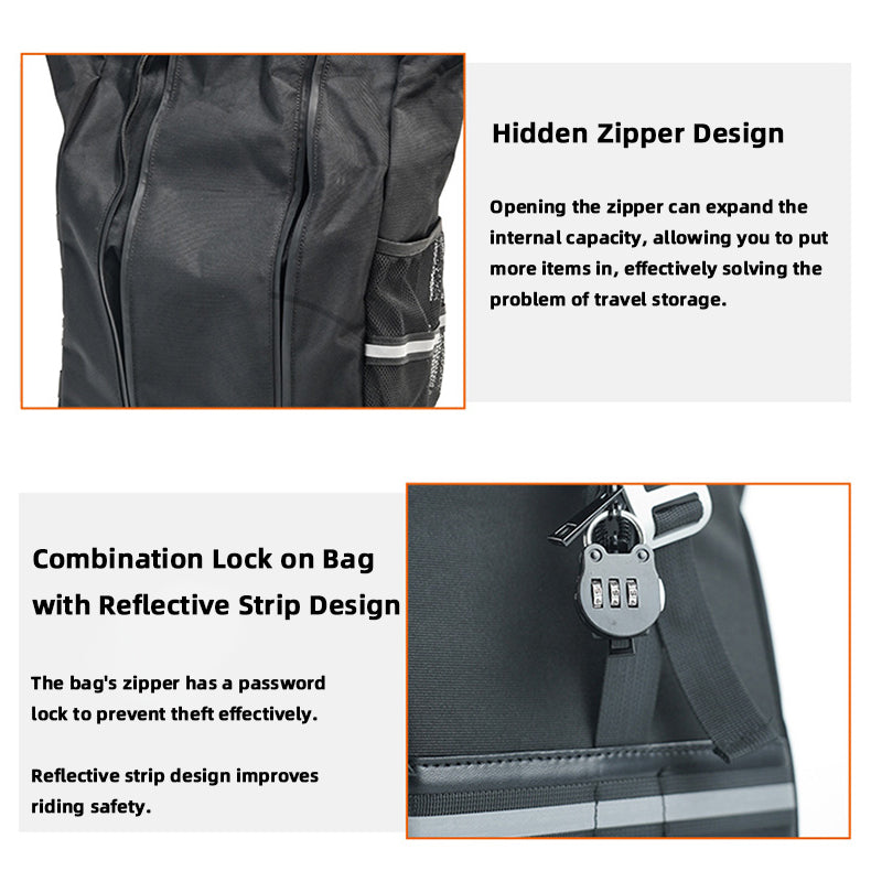 VESB00F1 Anti-theft Quick-release Waterproof Saddlebags with Supports for Honda Rebel CMX 300 500